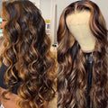Perruque bouclée, Highlight cheveux 100 % humain, Lace HD (longueur 75 cm )
